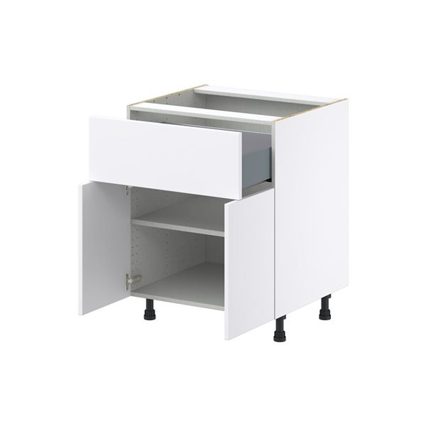 Hugo&Borg Lasalle 27 x 34.5 x 24.88-in Glacier White Door and Drawer Base Semi-Custom Cabinet