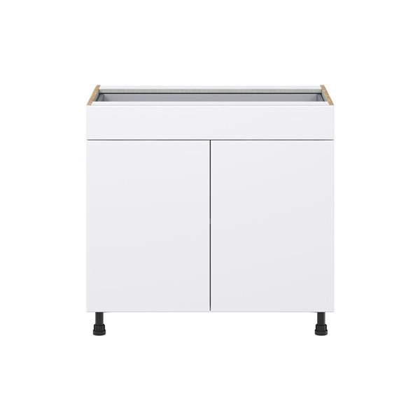 Hugo&Borg Lasalle 36 x 34.5 x 24.88-in Glacier White Door and Drawer Base Semi-Custom Cabinet