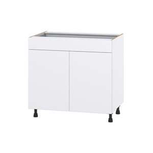 Hugo&Borg Lasalle 36 x 34.5 x 24.88-in Glacier White Door and Drawer Base Semi-Custom Cabinet