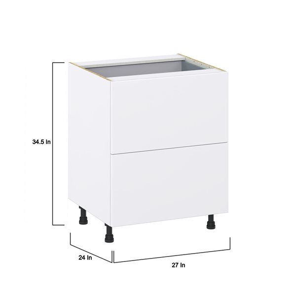 Hugo&Borg Lasalle 27 x 34.5 x 24.88-in Glacier White Drawer Base Semi-Custom Cabinet