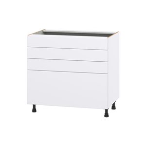 Hugo&Borg Lasalle 36 x 34.5 x 24.88-in Glacier White Drawer Base Semi-Custom Cabinet