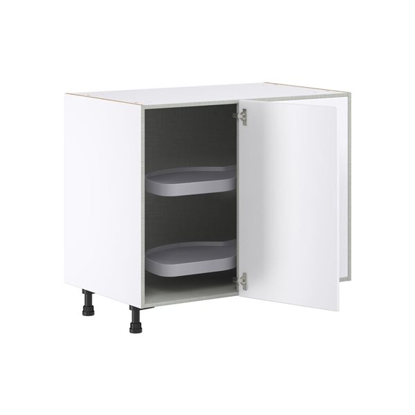 Hugo&Borg Lasalle 39 x 34.5 x 24.88-in Glacier White Blind Corner Base Semi-Custom Cabinet