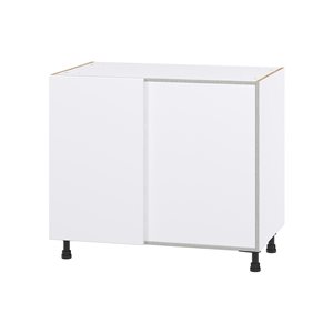 Hugo&Borg Lasalle 39 x 34.5 x 24.88-in Glacier White Blind Corner Base Semi-Custom Cabinet