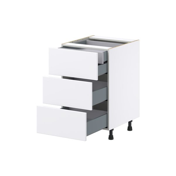 Hugo&Borg Lasalle 21 x 34.5 x 24.88-in Glacier White Drawer Base Semi-Custom Cabinet