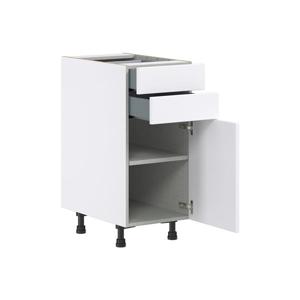 Hugo&Borg Lasalle 15 x 34.5 x 24.88-in Glacier White Door and Drawer Base Semi-Custom Cabinet