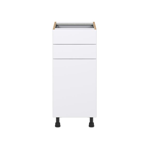 Hugo&Borg Lasalle 15 x 34.5 x 24.88-in Glacier White Door and Drawer Base Semi-Custom Cabinet