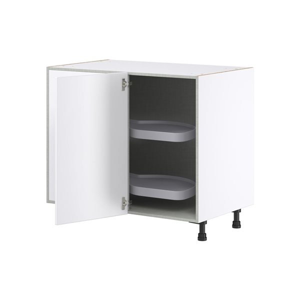 Hugo&Borg Lasalle 39 x 34.5 x 24.88-in Glacier White Blind Corner Base Semi-Custom Cabinet