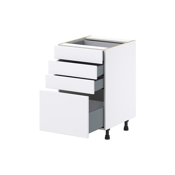 Hugo&Borg Lasalle 21 x 34.5 x 24.88-in Glacier White Drawer Base Semi-Custom Cabinet