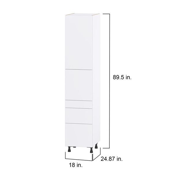 Hugo&Borg Lasalle 18 x 89.5 x 24.88-in Glacier White Door and Drawer Pantry Semi-Custom Cabinet