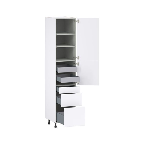 Hugo&Borg Lasalle 18 x 89.5 x 24.88-in Glacier White Door and Drawer Pantry Semi-Custom Cabinet