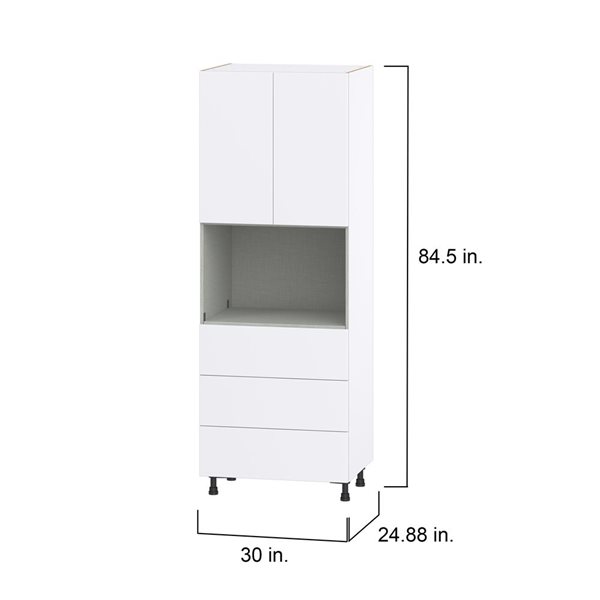 Hugo&Borg Lasalle 30 x 84.5 x 24.88-in Glacier White Door and Drawer Pantry Semi-Custom Cabinet