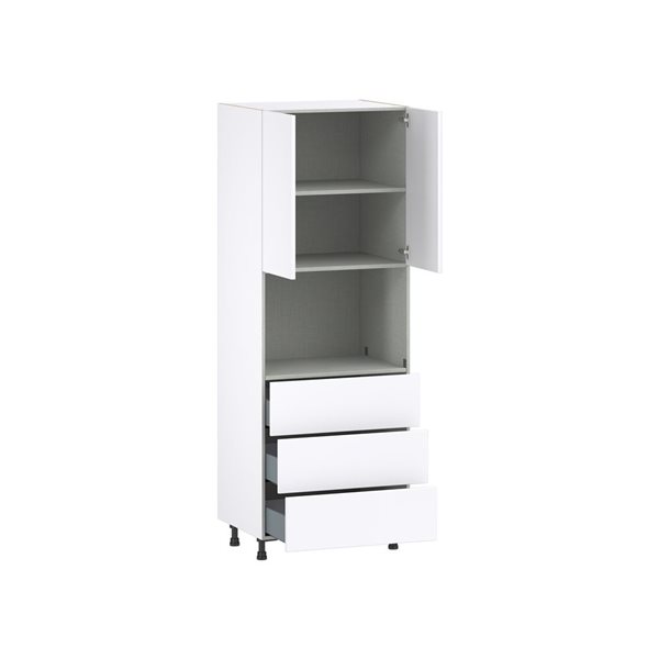 Hugo&Borg Lasalle 30 x 84.5 x 24.88-in Glacier White Door and Drawer Pantry Semi-Custom Cabinet