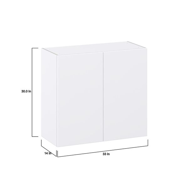 Hugo&Borg Lasalle 33 x 30 x 14.88-in Glacier White Door Wall Semi-Custom Cabinet