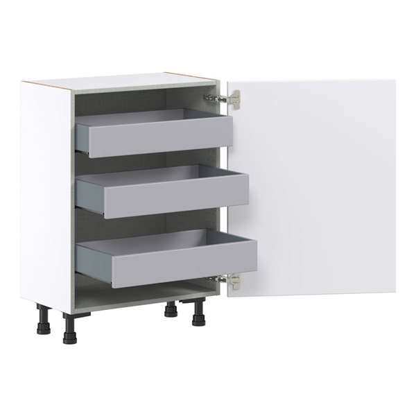 Hugo&Borg Lasalle 24 x 34.5 x 14.88-in Glacier White Door and Drawer Base Semi-Custom Cabinet