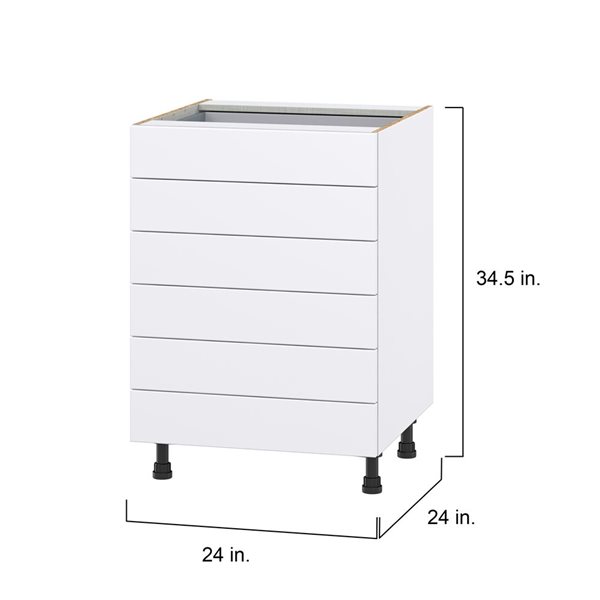 Hugo&Borg Lasalle 24 x 34.5 x 24.88-in Glacier White Drawer Base Semi-Custom Cabinet