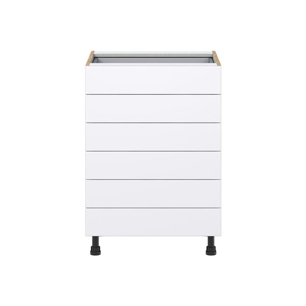 Hugo&Borg Lasalle 24 x 34.5 x 24.88-in Glacier White Drawer Base Semi-Custom Cabinet