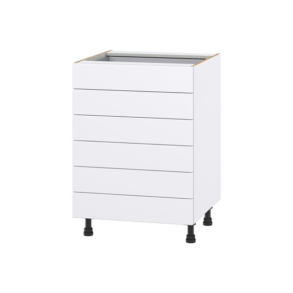 Hugo&Borg Lasalle 24 x 34.5 x 24.88-in Glacier White Drawer Base Semi-Custom Cabinet