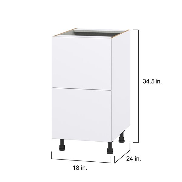 Hugo&Borg Lasalle 18 x 34.5 x 24.88-in Glacier White Drawer Base Semi-Custom Cabinet