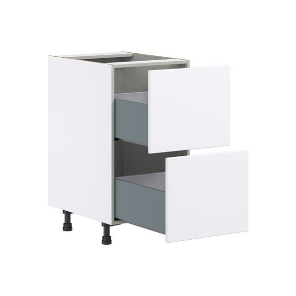 Hugo&Borg Lasalle 18 x 34.5 x 24.88-in Glacier White Drawer Base Semi-Custom Cabinet