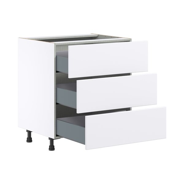 Hugo&Borg Lasalle 30 x 34.5 x 24.88-in Glacier White Drawer Base Semi-Custom Cabinet