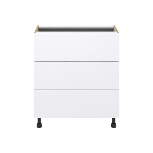 Hugo&Borg Lasalle 30 x 34.5 x 24.88-in Glacier White Drawer Base Semi-Custom Cabinet