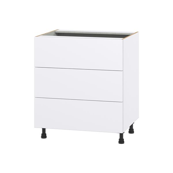 Hugo&Borg Lasalle 30 x 34.5 x 24.88-in Glacier White Drawer Base Semi-Custom Cabinet