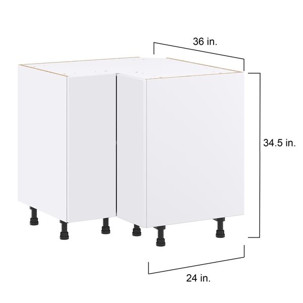 Hugo&Borg Lasalle 36 x 34.5 x 36-in Glacier White Blind Corner Base Semi-Custom Cabinet