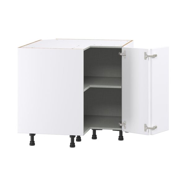 Hugo&Borg Lasalle 36 x 34.5 x 36-in Glacier White Blind Corner Base Semi-Custom Cabinet