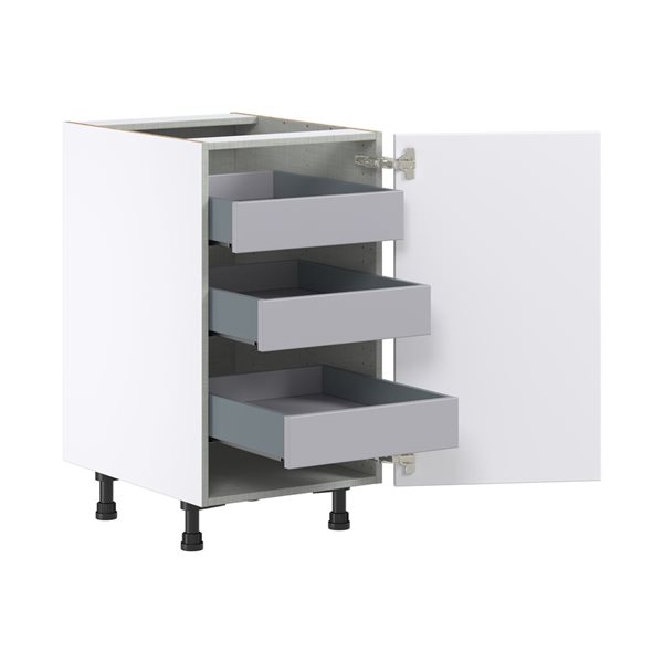 Hugo&Borg Lasalle 18 x 34.5 x 24.88-in Glacier White Door and Drawer Base Semi-Custom Cabinet