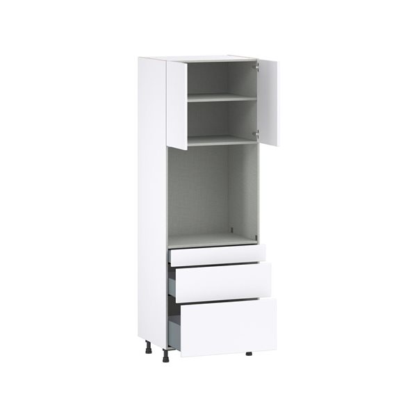 Hugo&Borg Lasalle 30 x 89.5 x 24.88-in Glacier White Door and Drawer Pantry Semi-Custom Cabinet