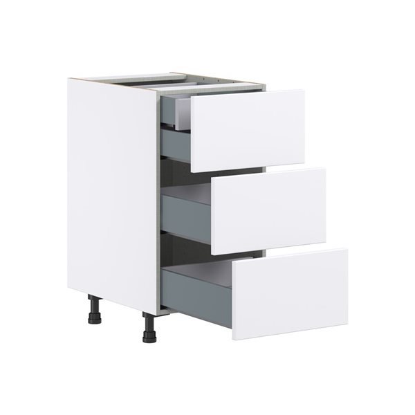 Hugo&Borg Lasalle 18 x 34.5 x 24.88-in Glacier White Drawer Base Semi-Custom Cabinet