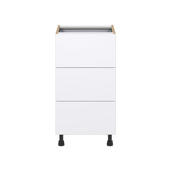 Hugo&Borg Lasalle 18 x 34.5 x 24.88-in Glacier White Drawer Base Semi-Custom Cabinet