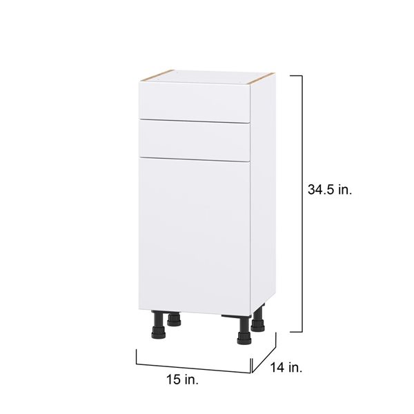 Hugo&Borg Lasalle 15 x 34.5 x 14.88-in Glacier White Door and Drawer Base Semi-Custom Cabinet