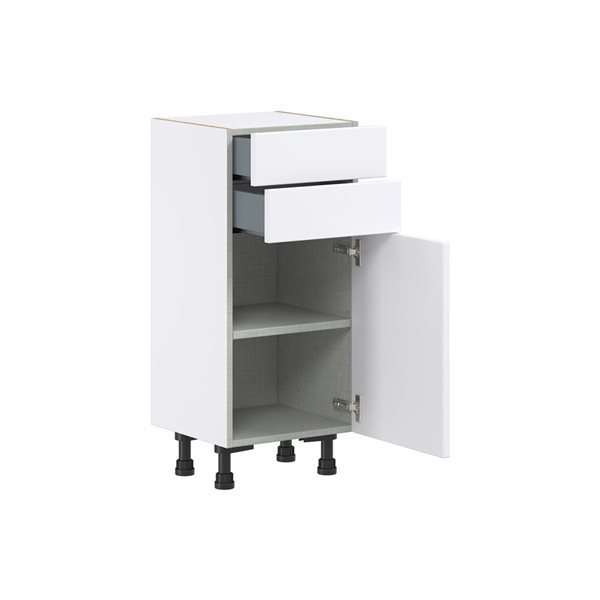 Hugo&Borg Lasalle 15 x 34.5 x 14.88-in Glacier White Door and Drawer Base Semi-Custom Cabinet