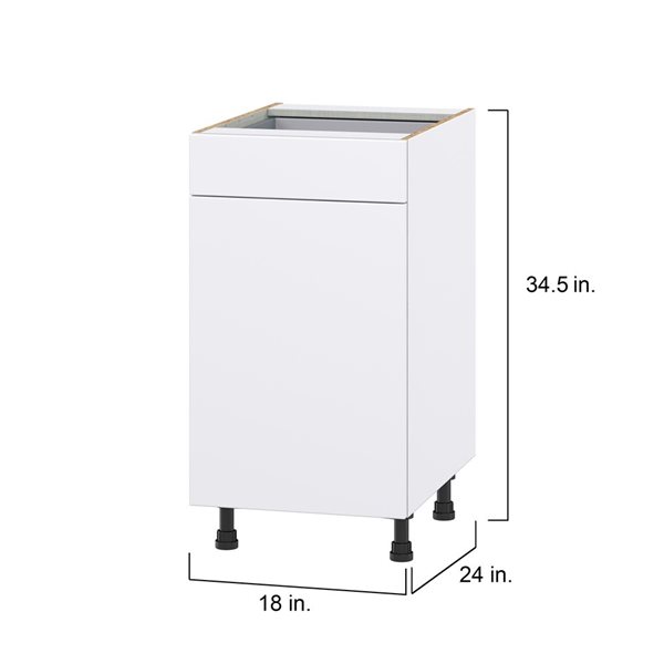 Hugo&Borg Lasalle 18 x 34.5 x 24.88-in Glacier White Door and Drawer Base Semi-Custom Cabinet