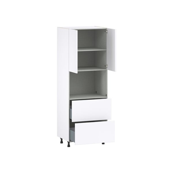 Hugo&Borg Lasalle 30 x 84.5 x 24.88-in Glacier White Door and Drawer Pantry Semi-Custom Cabinet