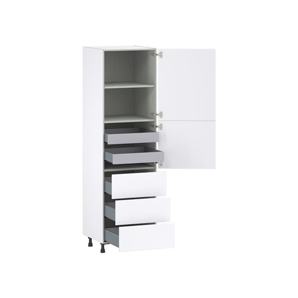 Hugo&Borg Lasalle 24 x 84.5 x 24.88-in Glacier White Door and Drawer Pantry Semi-Custom Cabinet