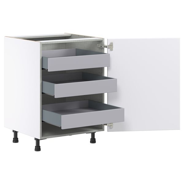 Hugo&Borg Lasalle 24 x 34.5 x 24.88-in Glacier White Door and Drawer Base Semi-Custom Cabinet