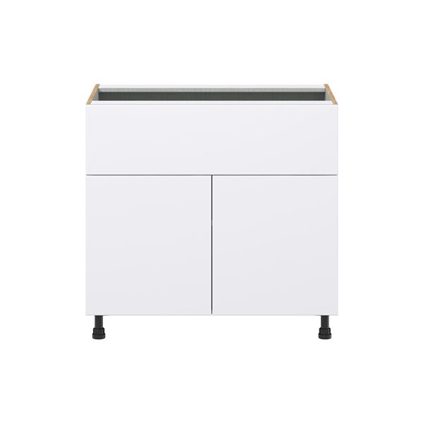 Hugo&Borg Lasalle 36 x 34.5 x 24.88-in Glacier White Door and Drawer Base Semi-Custom Cabinet