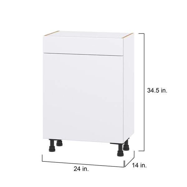 Hugo&Borg Lasalle 24 x 34.5 x 14.88-in Glacier White Door and Drawer Base Semi-Custom Cabinet