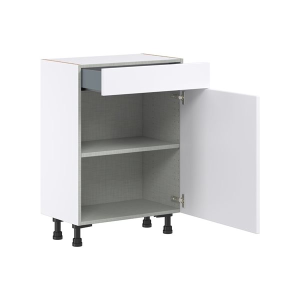 Hugo&Borg Lasalle 24 x 34.5 x 14.88-in Glacier White Door and Drawer Base Semi-Custom Cabinet