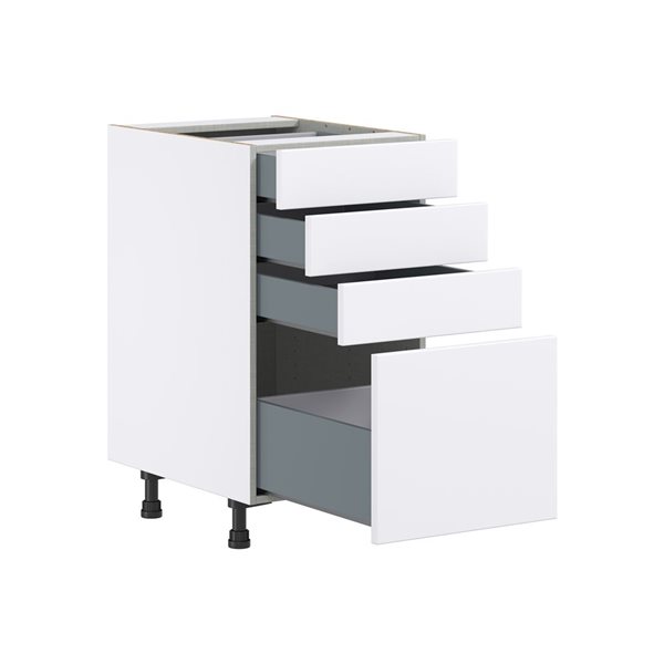 Hugo&Borg Lasalle 18 x 34.5 x 24.88-in Glacier White Drawer Base Semi-Custom Cabinet