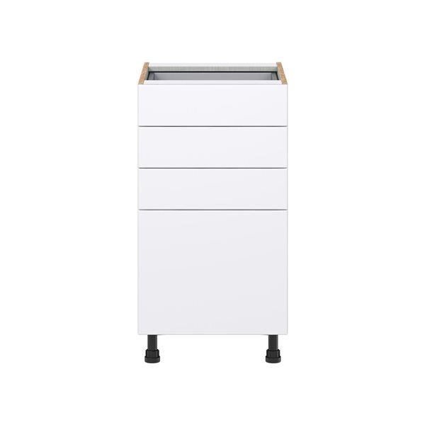 Hugo&Borg Lasalle 18 x 34.5 x 24.88-in Glacier White Drawer Base Semi-Custom Cabinet