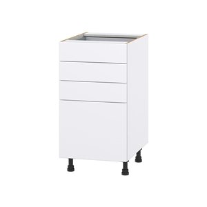 Hugo&Borg Lasalle 18 x 34.5 x 24.88-in Glacier White Drawer Base Semi-Custom Cabinet