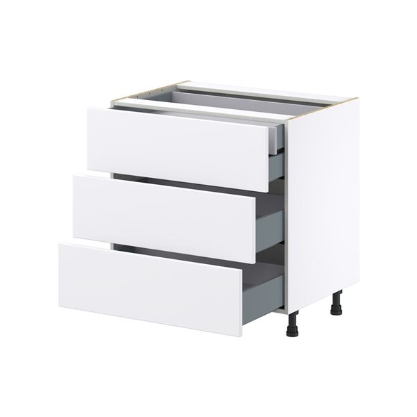 Hugo&Borg Lasalle 33 x 34.5 x 24.88-in Glacier White Drawer Base Semi-Custom Cabinet