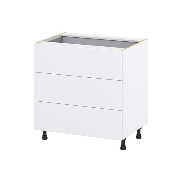 Hugo&Borg Lasalle 33 x 34.5 x 24.88-in Glacier White Drawer Base Semi-Custom Cabinet