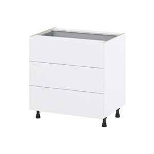 Hugo&Borg Lasalle 33 x 34.5 x 24.88-in Glacier White Drawer Base Semi-Custom Cabinet