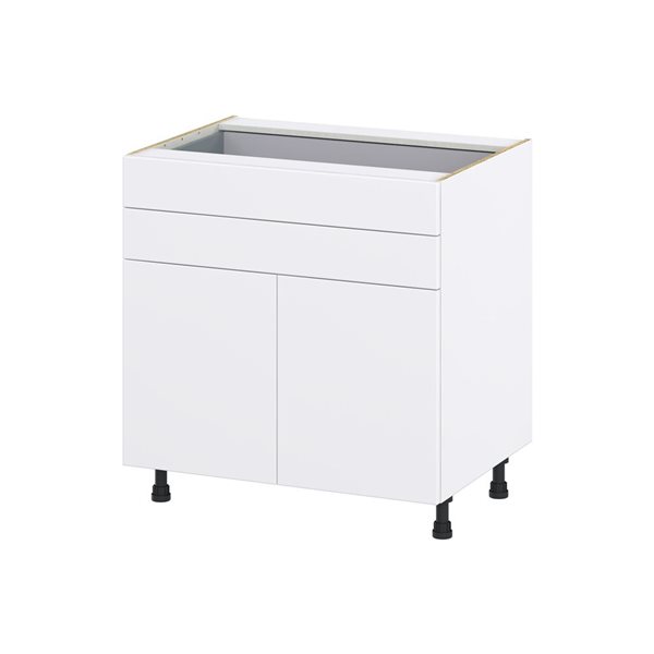 Hugo&Borg Lasalle 33 x 34.5 x 24.88-in Glacier White Door and Drawer Base Semi-Custom Cabinet