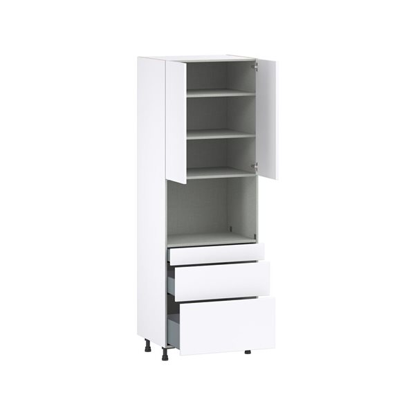 Hugo&Borg Lasalle 30 x 89.5 x 24.88-in Glacier White Door and Drawer Pantry Semi-Custom Cabinet