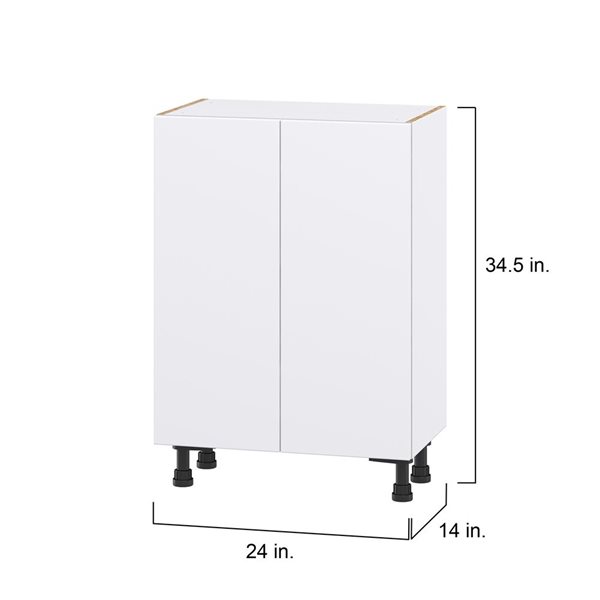 Hugo&Borg Lasalle 24 x 34.5 x 14.88-in Glacier White Door and Drawer Base Semi-Custom Cabinet